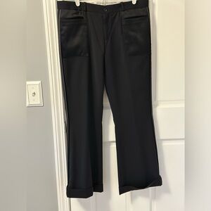 Each+Other Black Wool Tailored Trousers, Satin Detailing, excellent condition M